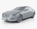Cadillac CTS with HQ interior 2016 3d model clay render