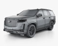 Cadillac Escalade Luxury 2022 3D模型 wire render