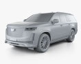 Cadillac Escalade Luxury 2022 3D модель clay render