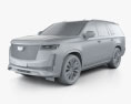 Cadillac Escalade Platinum Sport 2022 3D模型 clay render