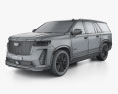Cadillac Escalade ESV V 2021 3D-Modell wire render