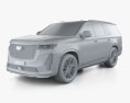 Cadillac Escalade V 2021 3D-Modell clay render