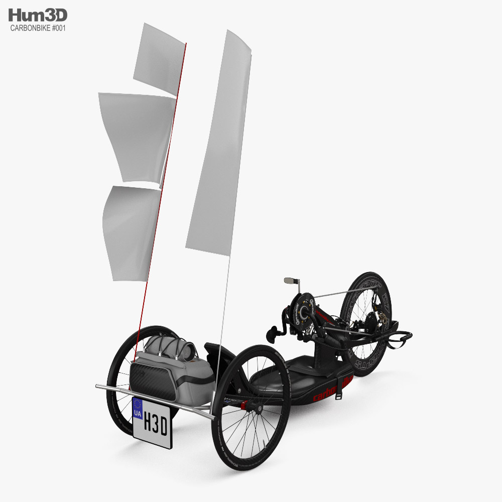 REVOX Carbonbike handcycle 2022 3d model back view