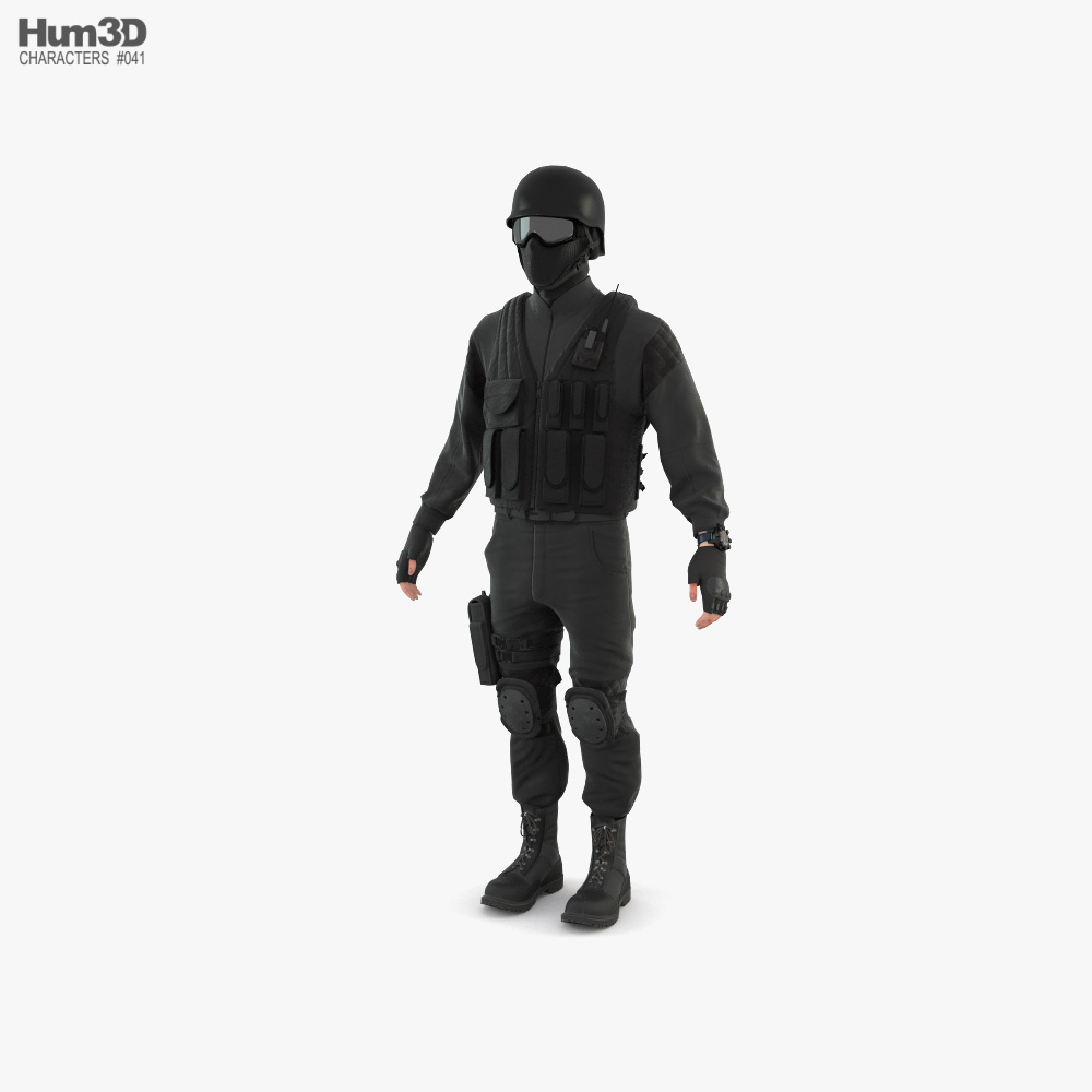 特警队警察 3D模型