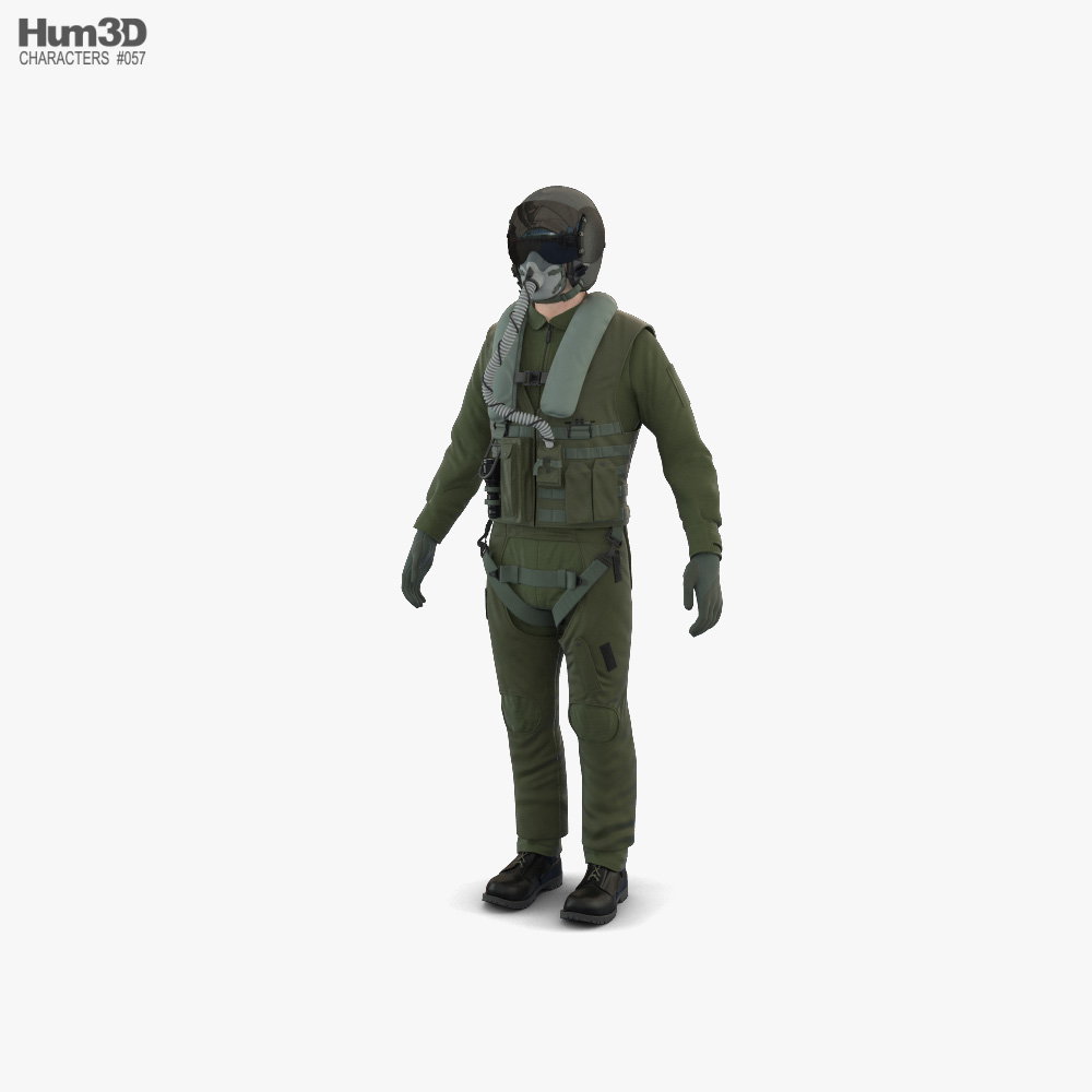 Pilota di caccia a reazione Modello 3D