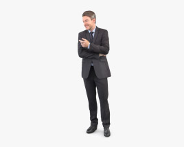 Hombre con traje de negocios hablando Modelo 3D