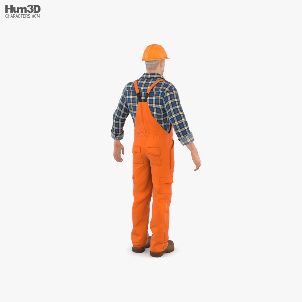 건설 노동자 3D 모델 