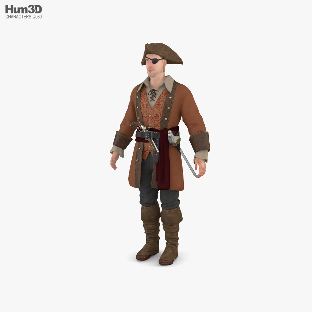 Capitão Pirata Modelo 3d