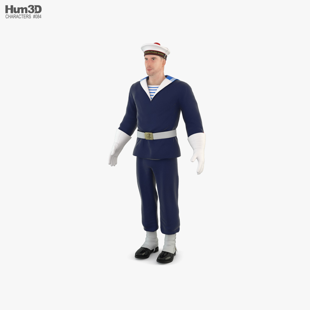 Navy French Soldier 3D model