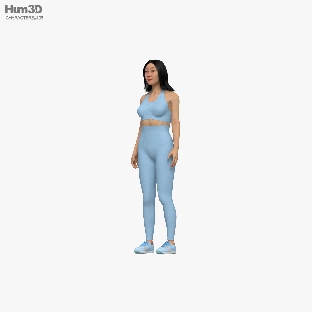 Fitness Woman Asian 3D model