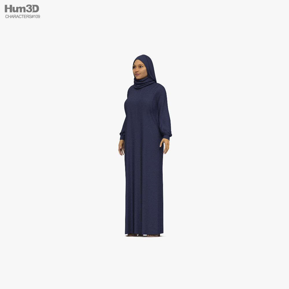 Middle Eastern Woman in Hijab 3D model