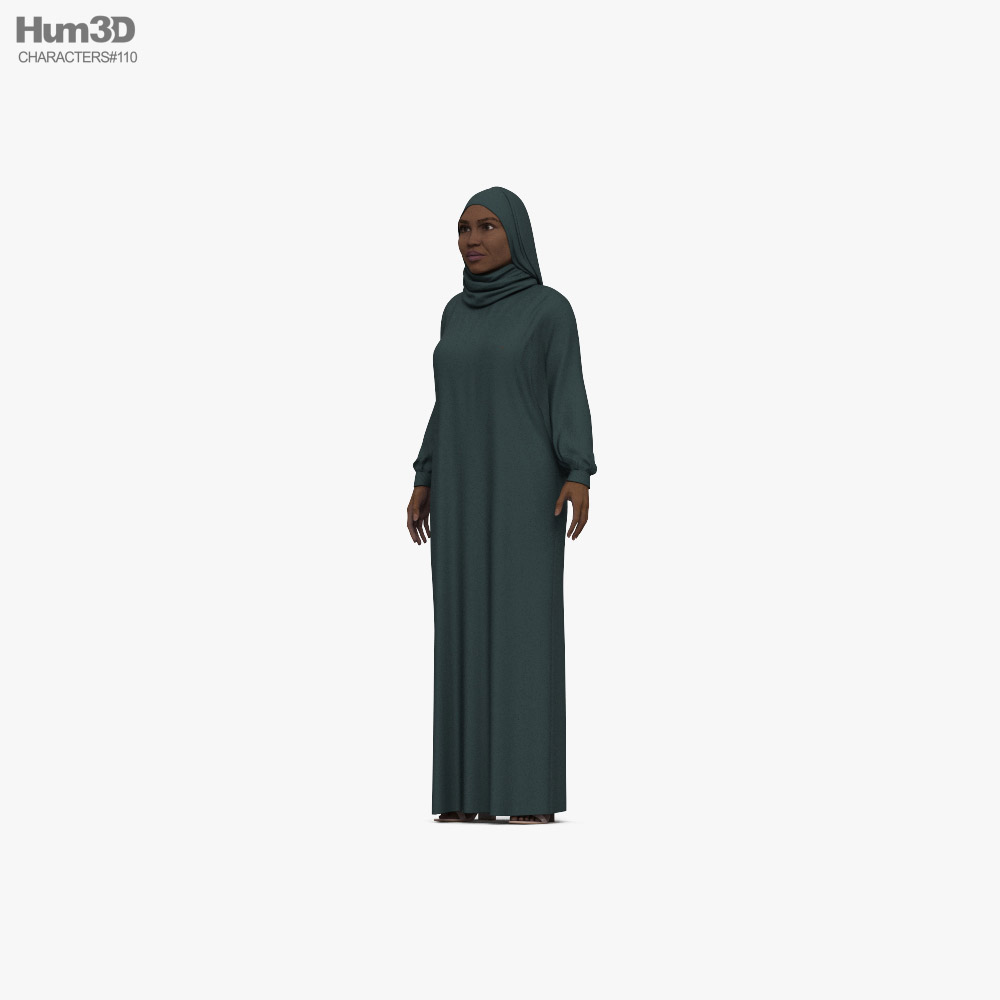 African-American Woman in Hijab 3D model