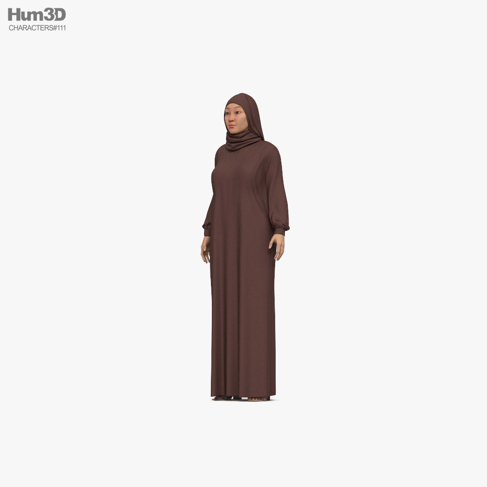 Asian Woman in Hijab 3D model