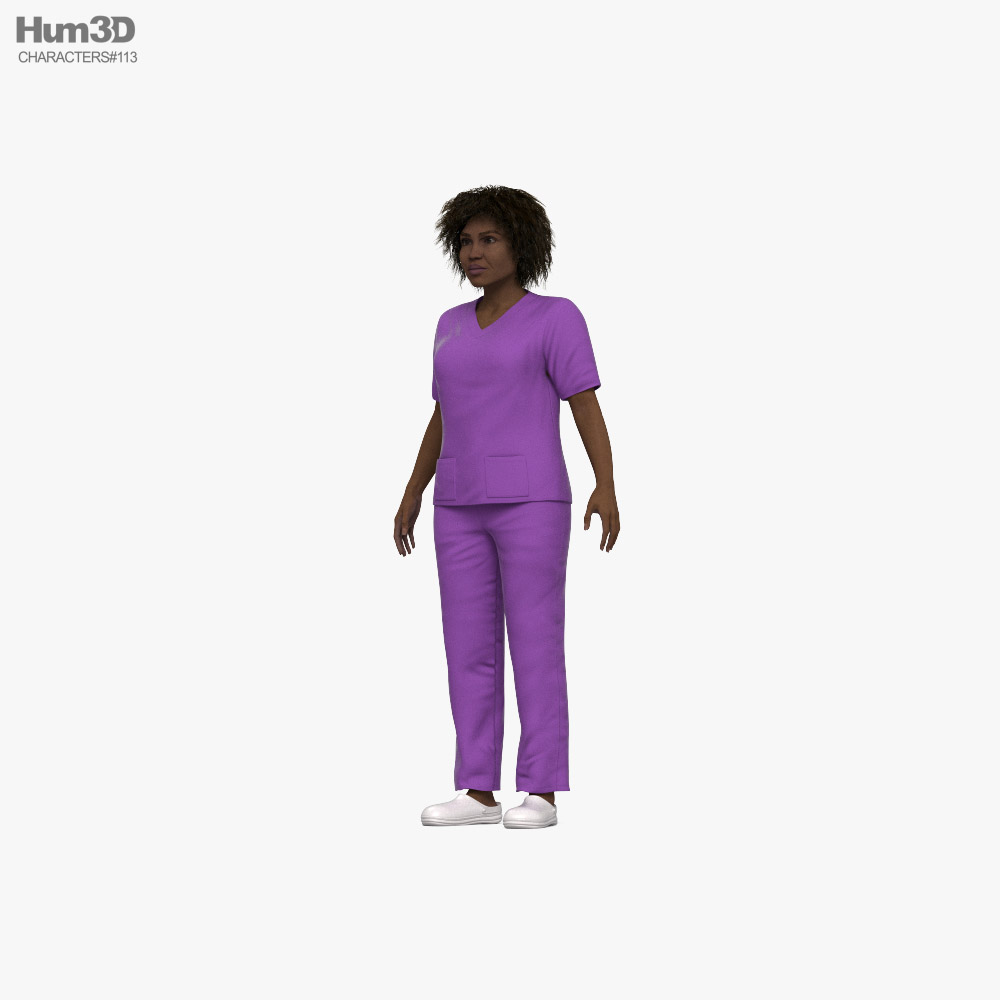 Nurse African-American 3D model
