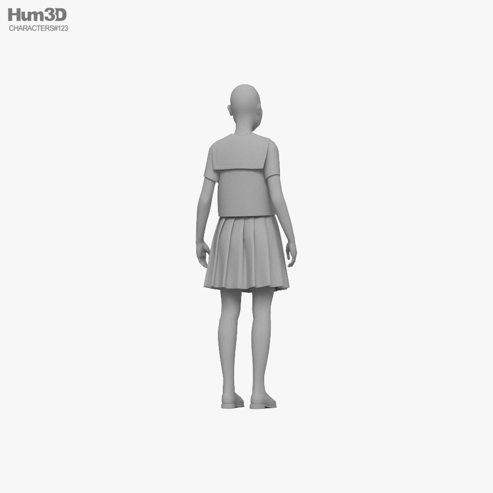 Japanese Schoolgirl 3D model - Characters on Hum3D