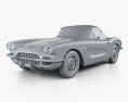 Chevrolet Corvette 1962 3D модель clay render