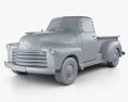 Chevrolet Advance Design Pickup 1951 3D 모델  clay render