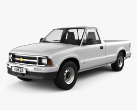 3D model of Chevrolet S10 Single Cab Long bed 2005
