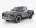 Chevrolet S10 Single Cab Standart bed 2005 3Dモデル wire render