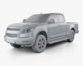 Chevrolet Colorado S-10 Extended Cab 2016 3D-Modell clay render