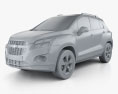 Chevrolet Trax 2016 3D-Modell clay render