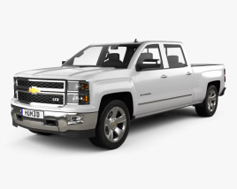 3D model of Chevrolet Silverado Crew Cab LTZ 2016