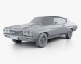 Chevrolet Chevelle SS 396 hardtop coupe 1970 3d model clay render