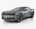 Chevrolet Camaro SS coupe 2016 3d model wire render