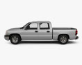 Chevrolet Silverado 1500 Crew Cab Short bed with HQ interior 2002 3Dモデル side view