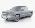 Chevrolet Silverado 1500 Crew Cab Short bed 2002 Modelo 3D clay render