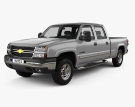 Chevrolet Silverado 2500 Crew Cab Long bed 2002 3D model