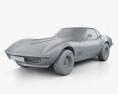 Chevrolet Corvette (C3) convertible with HQ interior 1968 3d model clay render