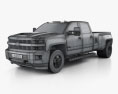Chevrolet Silverado 3500HD Crew Cab Long Box High Country Dually Diesel 2017 3D-Modell wire render