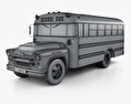 Chevrolet 4500 Шкільний автобус 1956 3D модель wire render