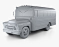 Chevrolet 4500 Шкільний автобус 1956 3D модель clay render
