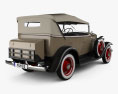 Chevrolet Confederate 4ドア Phaeton 1932 3Dモデル 後ろ姿