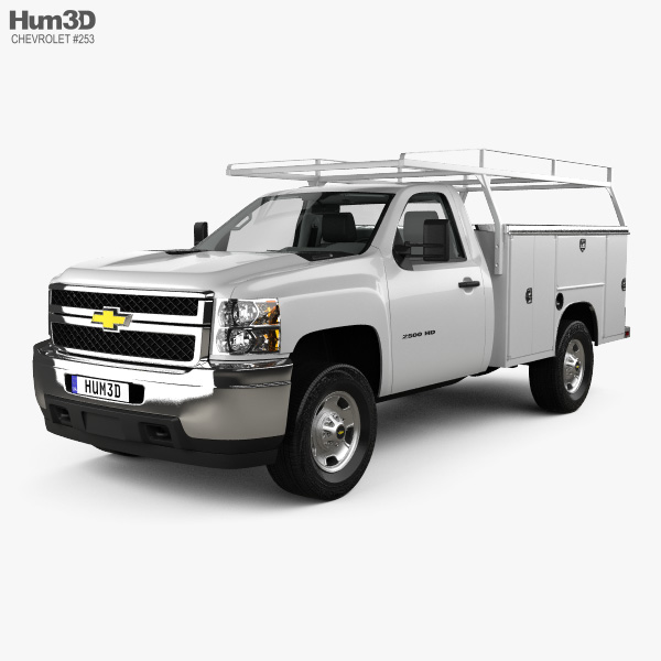 Chevrolet Silverado 2500HD Work Truck con interni 2011 Modello 3D