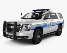 Chevrolet Tahoe Police with HQ interior 2017 3D model