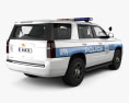 Chevrolet Tahoe Police with HQ interior 2017 3d model back view