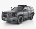 Chevrolet Tahoe Polícia com interior 2016 Modelo 3d wire render