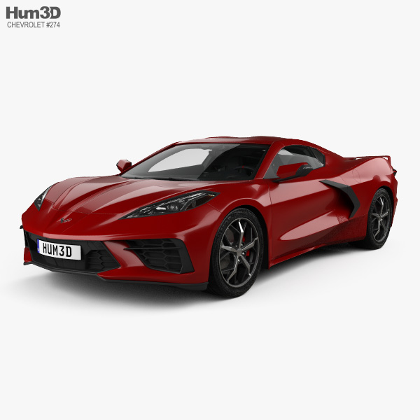 Chevrolet Corvette Stingray with HQ interior and engine 2022 3D model