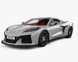 Chevrolet Corvette Z06 coupe  with HQ interior and engine 2023 3D model