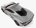 Chevrolet Corvette Z06 coupé  con interni e motore 2023 Modello 3D vista dall'alto