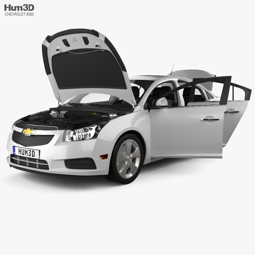 Chevrolet Cruze sedan with HQ interior and engine 2009 Modelo 3D
