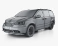 Chrysler Town Country 2012 3D模型 wire render