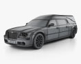 Chrysler 300C 灵车 2009 3D模型 wire render