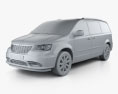 Chrysler Grand Voyager 2015 3D模型 clay render