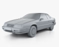 Chrysler LeBaron coupé 1987 Modello 3D clay render