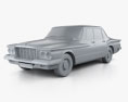 Chrysler Valiant sedan 1962 3d model clay render
