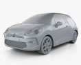 Citroen DS3 2011 3D-Modell clay render